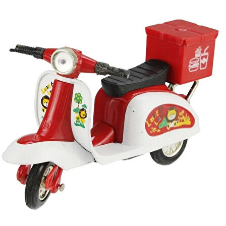 Çek Bırak Metal Vespa Motor 12 Cm - FY361A-12D - Kırmızı
