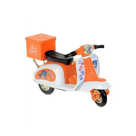 Çek Bırak Metal Vespa Motor 12 Cm - FY361A-12D - Turuncu