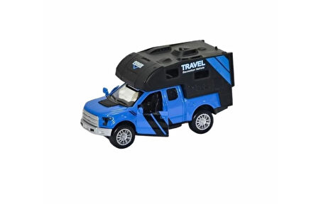 Metal Sesli ve Işıklı Çek Bırak 4x4 Kamp Aracı 3 asorti 13 x 5 x 6 cm