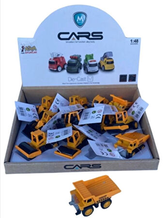 Minik Metal İş Makineleri 8 cm; Kepçe, Kamyon, Silindir, Forklift
