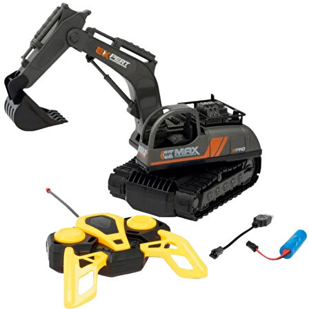 İş Makinaları Serisi - Şarjlı Uzaktan Kumandalı Excavator - Sarı