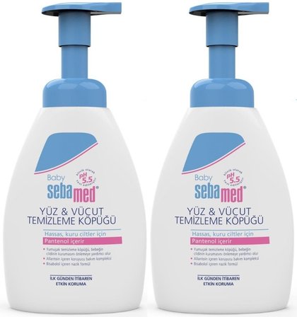 Sebamed Bebek Saç Yüz ve Vücut Köpüğü 400ML (pH 5.5 Yenidoğan Hassas Cilt) (2 Li Set)