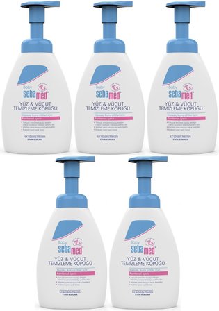 Sebamed Bebek Saç Yüz ve Vücut Köpüğü 400ML (pH 5.5 Yenidoğan Hassas Cilt) (5 Li Set)