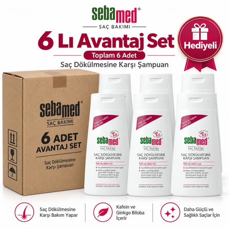 Sebamed Şampuan 400ML Saç Dökülmesine Karşı (Tüm Saç Tipleri için) (6 Lı Set) 2.4 LT + Hediyeli
