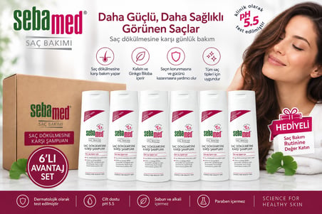 Sebamed Şampuan 400ML Saç Dökülmesine Karşı (Tüm Saç Tipleri için) (6 Lı Set) 2.4 LT + Hediyeli