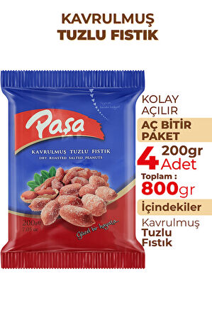 Kavrulmuş Tuzlu Fıstık 200 gr X 4 Adet (800 gr)