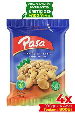 İşlenmiş Yer Fıstığı 200 gr X 4 Adet (800 gr)