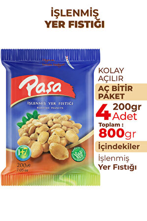 İşlenmiş Yer Fıstığı 200 gr X 4 Adet (800 gr)