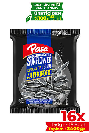 Kavrulmuş Tuzlu Siyah Ay Çekirdeği 150 gr X 16 Adet (2400 gr)