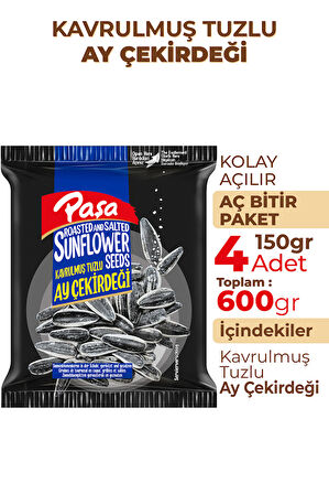 Kavrulmuş Tuzlu Siyah Ay Çekirdeği 150 gr X 4 Adet (600 gr)