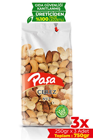 Kavrulmuş Karışık Kuruyemiş 250 gr x 3 Adet (750 gr)