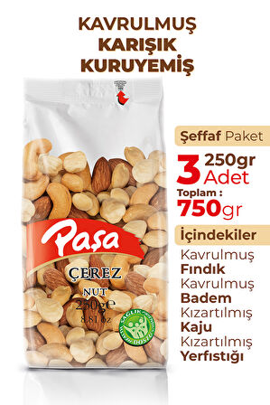 Kavrulmuş Karışık Kuruyemiş 250 gr x 3 Adet (750 gr)