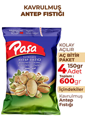 Kavrulmuş Antep Fıstığı 150 gr X 4 Adet (600 gr)