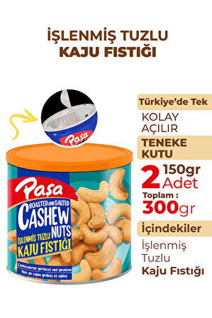 İşlenmiş Kaju Fıstığı Teneke Kutu 150 gr X 2 Adet (300 gr)