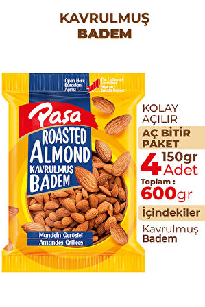 Kavrulmuş Badem 150 gr x 4 Adet (600 gr)