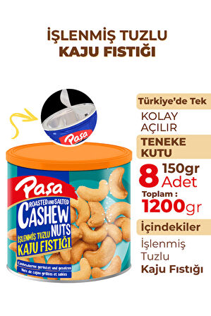 İşlenmiş Kaju Fıstığı Teneke Kutu 150 gr X 8 Adet (1200 gr)