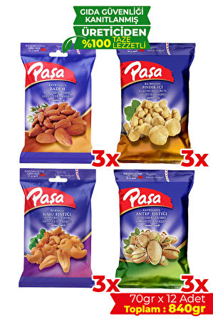 Karışık Kuruyemiş 70 gr X 12 Adet (840 gr)