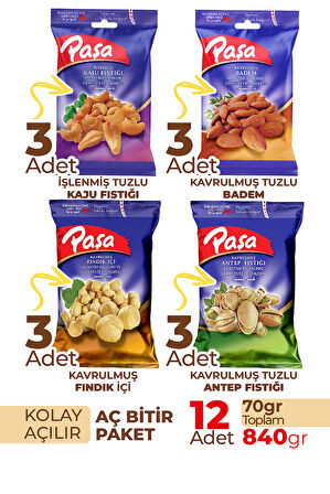 Karışık Kuruyemiş 70 gr X 12 Adet (840 gr)