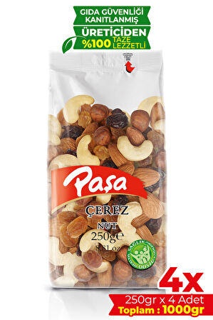 Çiğ Karışık Kuruyemiş 250 gr x 4 Adet (1 kg)