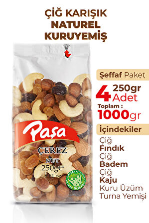 Çiğ Karışık Kuruyemiş 250 gr x 4 Adet (1 kg)