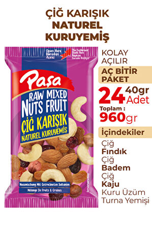 Çiğ Karışık Kuruyemiş 40 gr X 24 Adet (960 gr)