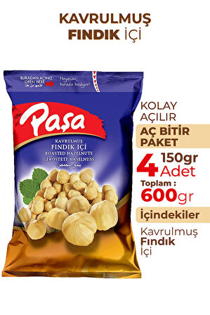 Kavrulmuş Fındık İçi 150 gr X 4 Adet (600 gr)