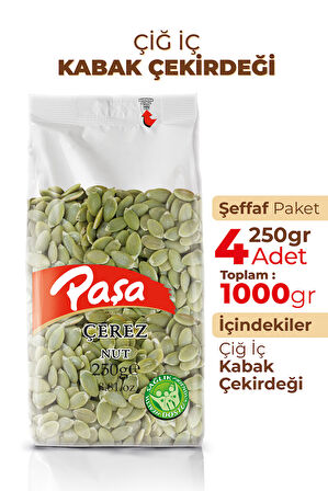 Çiğ İç Kabak Çekirdeği 250 gr X 4 Adet (1 kg)
