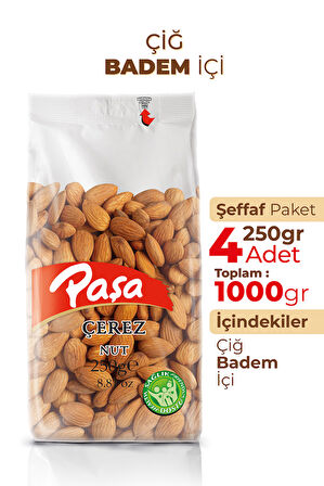 Çiğ Badem İçi 250 gr x 4 Adet (1 kg)