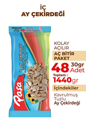 İşlenmiş İç Ay Çekirdeği 30 gr X 48 Adet (1440 gr)