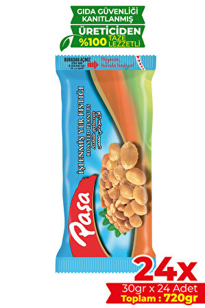 İşlenmiş Yer Fıstığı 30 gr X 24 Adet (720 gr)