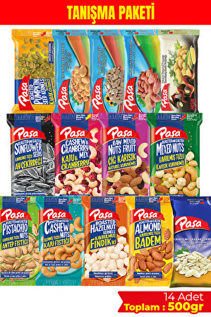 14lü Karışık Kuruyemiş Tanışma Paketi 500 gr – Mini Tadım Seti