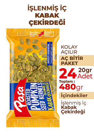 İşlenmiş İç Kabak Çekirdeği 20 gr x 24 Adet (480gr)