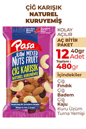 Çiğ Karışık Kuruyemiş 40 gr X 12 Adet (480 gr)