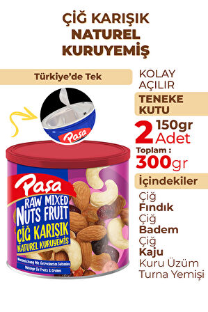Çiğ Karışık Kuruyemiş Teneke Kutu 150 gr x 2 Adet (300 gr)