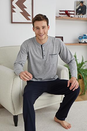 Kly Battal Midi Yaka Pijama Takımı 9111 