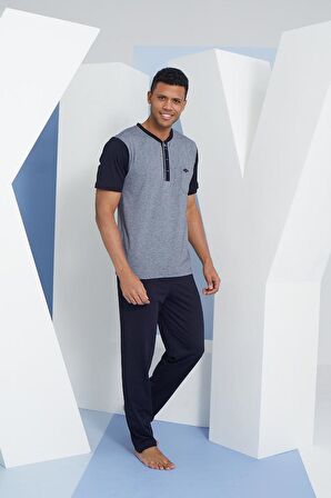 KLY 2115 MİDİ YAKA PİJAMA TAKIM