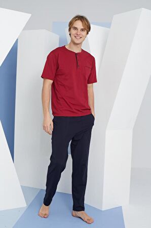 KLY 2207 BATTAL MİDİ YAKA PİJAMA TAKIM