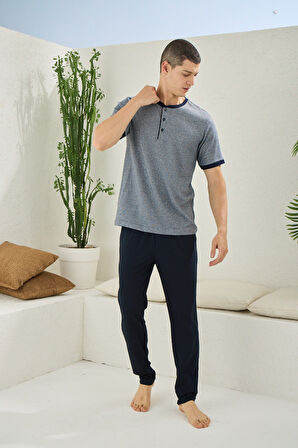 Kly Midi Yaka Yarım Kol Pijama Takımı 2091 