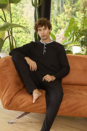 KLY 9263  MİDİ YAKA PİJAMA TAKIM