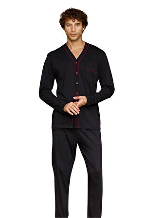 Kly Erkek Battal Boydan Düğmeli Pijama Takım 9134 
