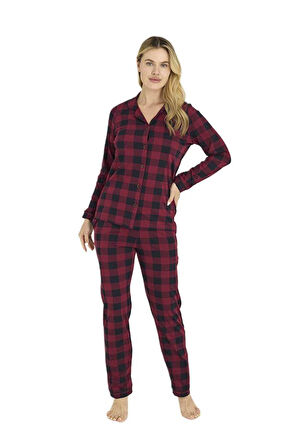 KLY Kadın Mürdüm Pijama Takımı 9209-K 