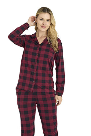 KLY Kadın Mürdüm Pijama Takımı 9209-K 