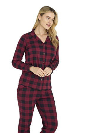 KLY Kadın Mürdüm Pijama Takımı 9209-K 
