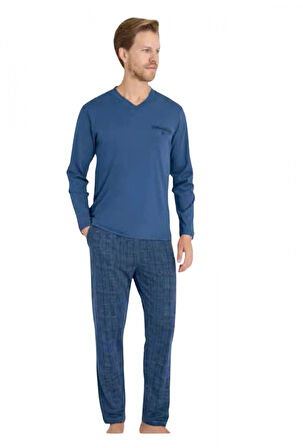 Kly V Yaka Pijama Takımı   9214