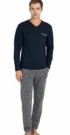 Kly V Yaka Pijama Takımı   9214