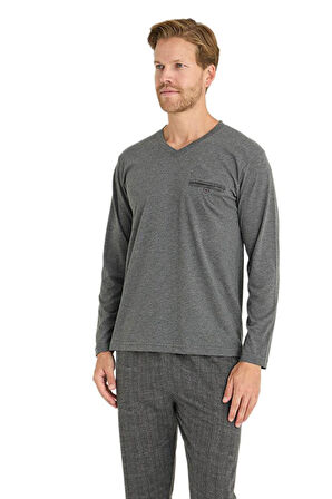 KLY Erkek Antrasit Pijama Takımı 9214 