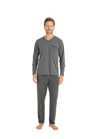 KLY Erkek Antrasit Pijama Takımı 9214 