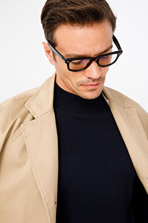 Desen Triko Erkek Basic Yarım Balıkçı İnce Triko Kazak 02421604 Koyu Lacivert