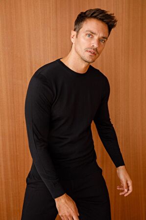 Desen Triko Erkek Basic Sıfır Yaka İnce Triko Kazak 02421603 Siyah