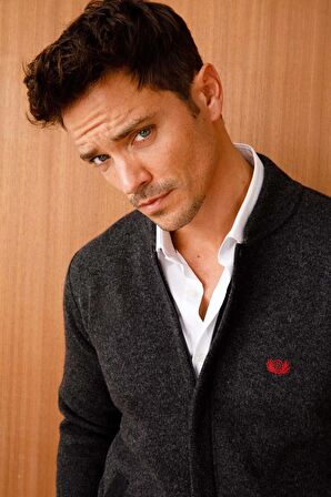 Desen Triko Erkek Pike Dokuma Fermuarlı Cepli Triko Mont 22523 K.Füme